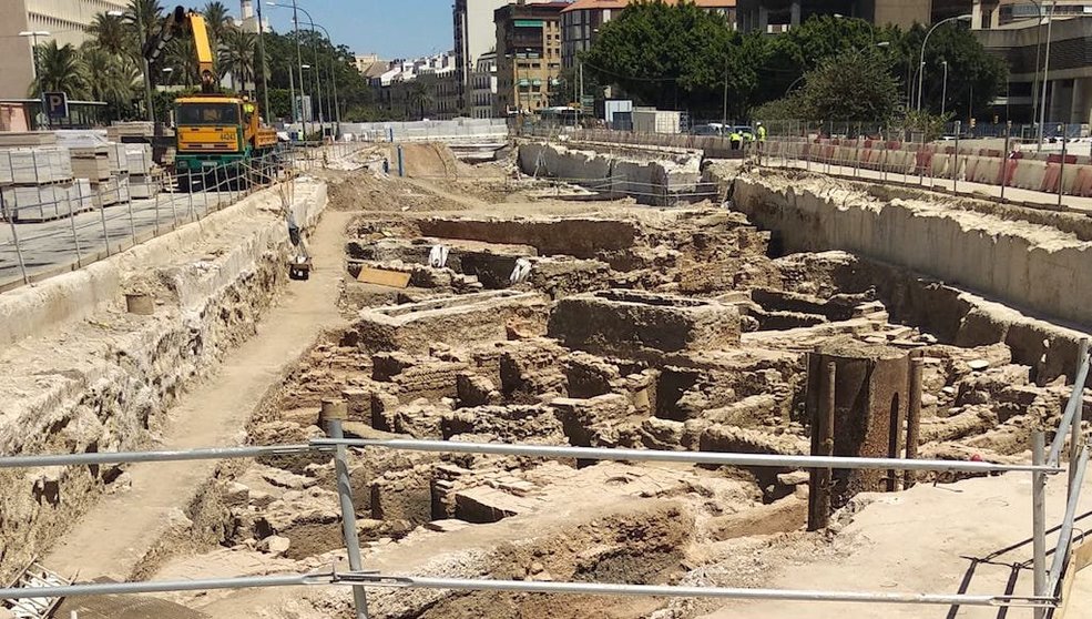 restos arqueologicos metros de malaga corte ingles avenida